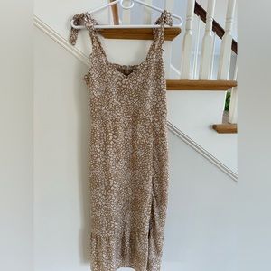 Abercrombie Pattern Tan Midi Dress